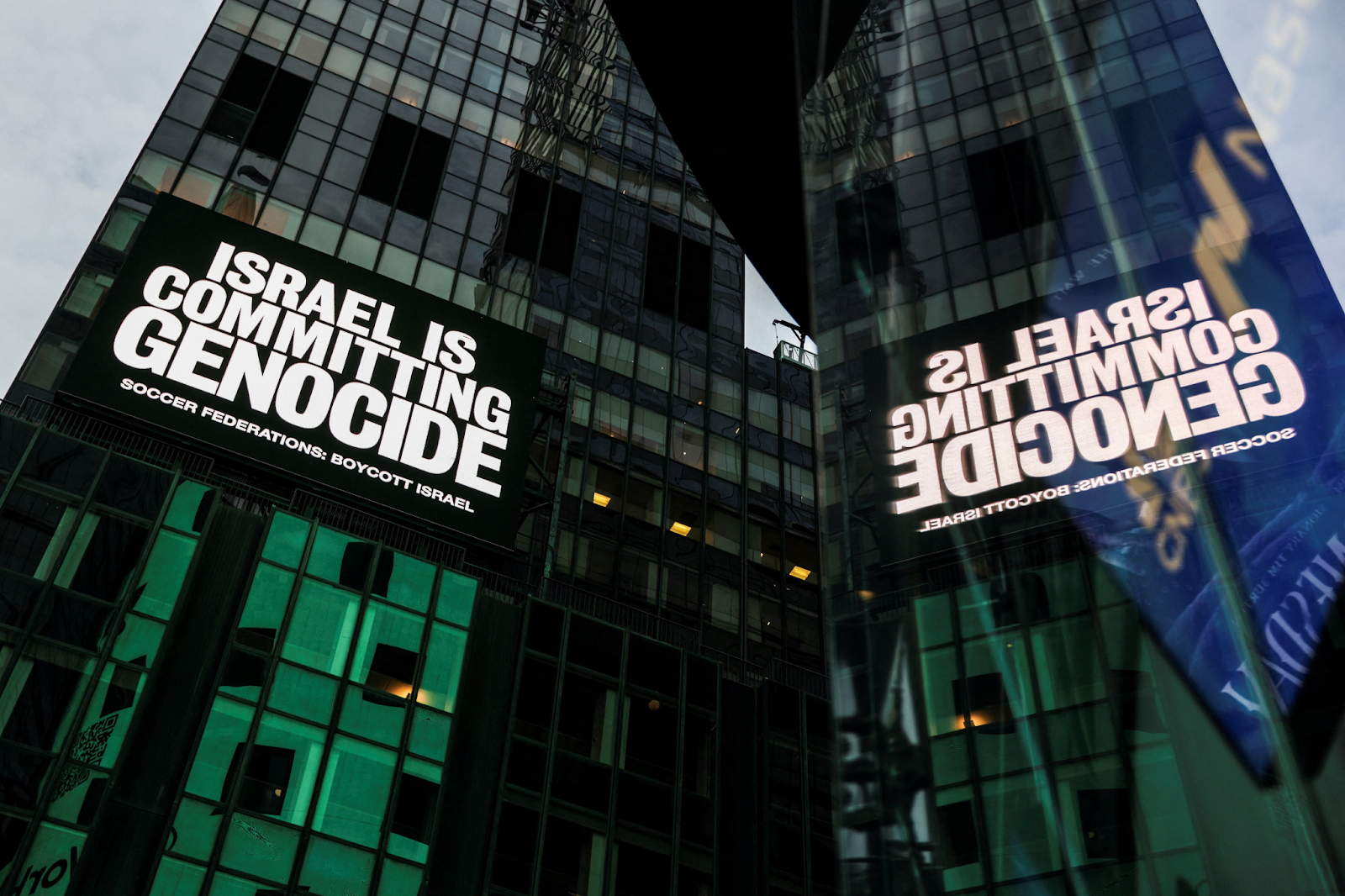 Advocacy Groups Push for Israel Football Ban with Times Square Billboard Protest